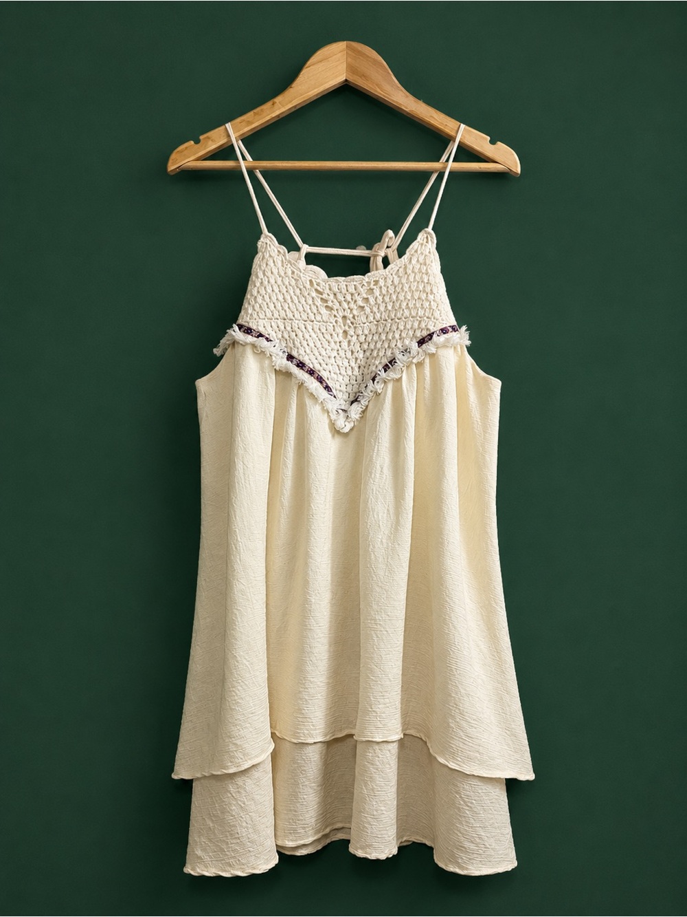 Freeway brand butter yellow/cream double-lined mini babydoll dress